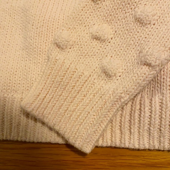 Pale Pink Cotton Sweater with Popcorn Sleeves - Picture 4 of 6